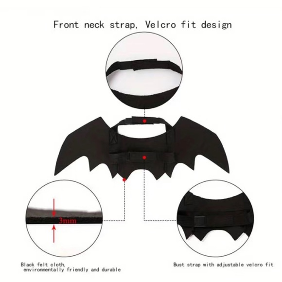 NWT Bat Wings For Your Cat Or Small Dog - Picture 3 of 6